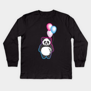 Pandaloons - Panda Bear with balloons Kids Long Sleeve T-Shirt